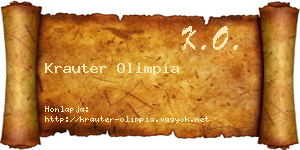 Krauter Olimpia névjegykártya